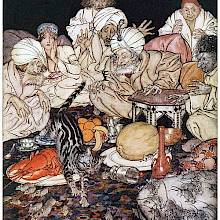 A North African gathering is disturbed by a multitude of rodents after which a cat sets out