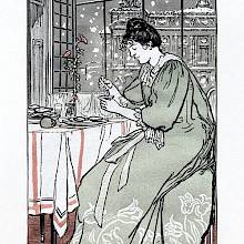 A woman sits alone in a restaurant, smiling to herself as she eats oysters
